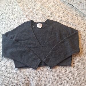 BDG Charcoal Cropped V-Neck Sweater Size S-P